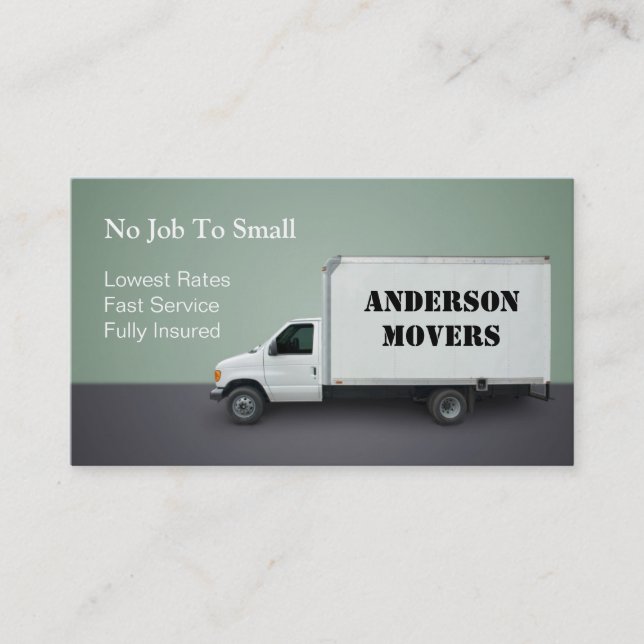 Mover or Moving Company Business Card (Front)