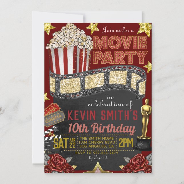 Movie Birthday Invitation (Front)
