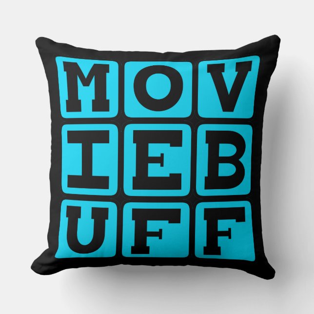 Movie Buff, Knower of Film Trivia Throw Pillow (Front)