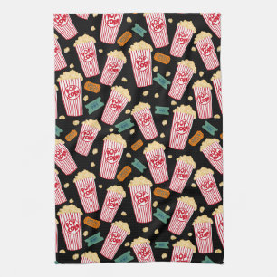 Movie Buffs Popcorn and Film Night Kitchen Towel