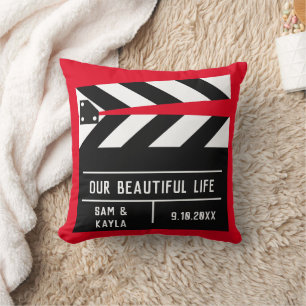 Movie Clapboard Customizable Keepsake Throw Pillow