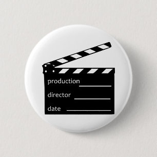 Movie clapper 2 inch round button