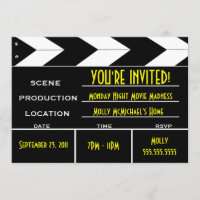 Movie Clapper Board Custom Invitation