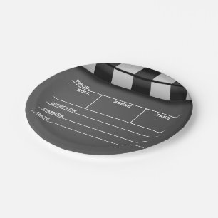 Movie Clapper Board Paper Plates