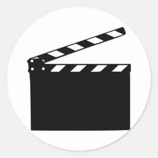Movie - clapperboard classic round sticker