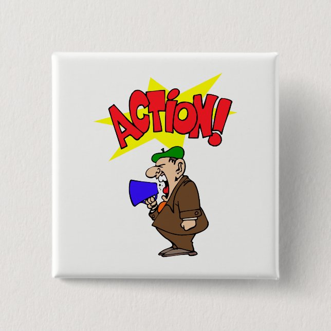Movie Director 2 Inch Square Button (Front)