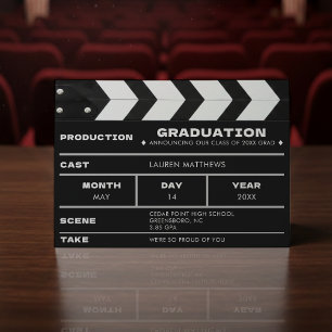 Movie Film Clap Board Graduation Announcement