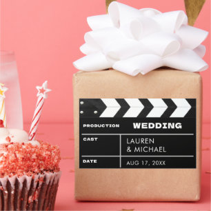 Movie Film Clap Board Wedding Sticker