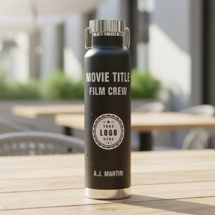 Movie Film Crew Logo Custom Personalized Name Water Bottle