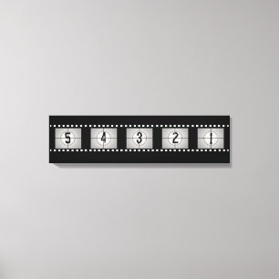 Movie Film Strip Countdown Canvas Print
