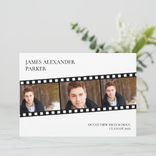 Movie Film Strip Photo Graduation Announcement