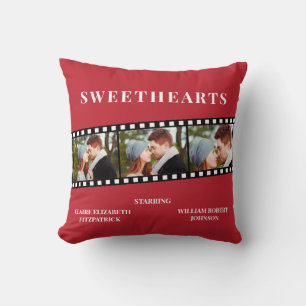 Movie Film Strip Photo Valentine's Day Gift Throw Pillow