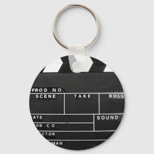 movie film video makers Clapper board design Keychain