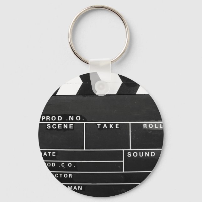 movie film video makers Clapper board design Keychain (Front)