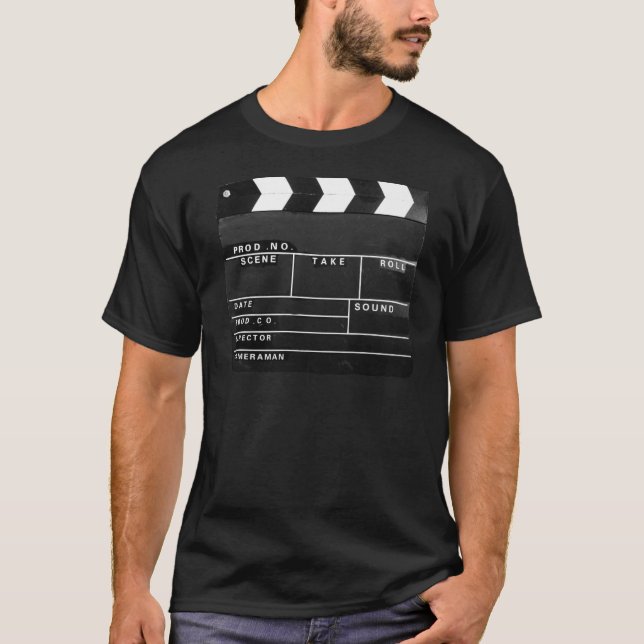 movie film video makers Clapper board design T-Shirt (Front)