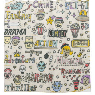 Movie Genres: TV Shows Doodle Set