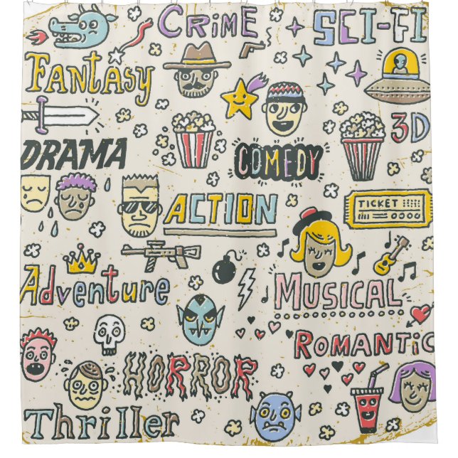 Movie Genres: TV Shows Doodle Set (Front)