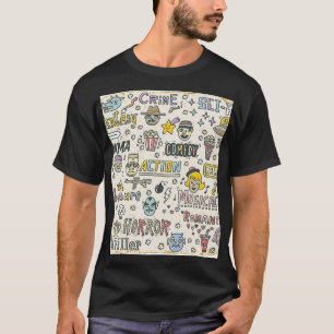 Movie Genres: TV Shows Doodle Set T-Shirt
