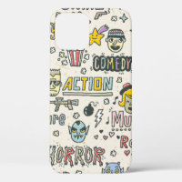Movie Genres. TV Shows, Series Funny Doodle vintag