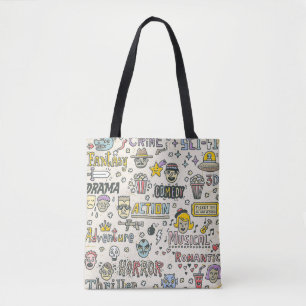 Movie Genres. TV Shows, Series Funny Doodle vintag Tote Bag