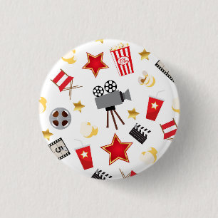 Movie Lover Pattern 1 Inch Round Button
