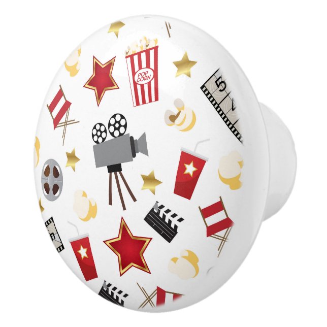Movie Lover Pattern Ceramic Knob (Right)
