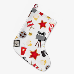 Movie Lover Pattern Large Christmas Stocking