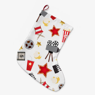 Movie Lover Pattern Large Christmas Stocking