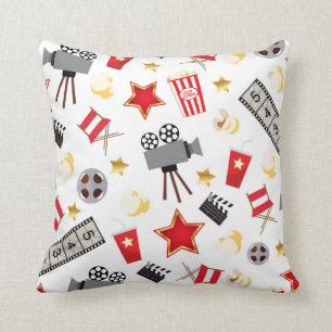 Movie Lover Pattern Throw Pillow