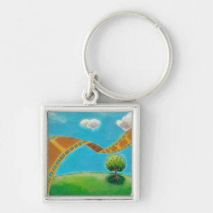 Movie lovers fun unique art film strip landscapes keychain