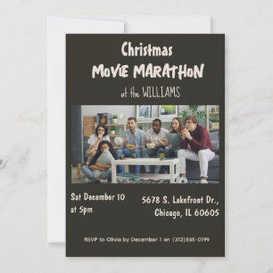 Movie Marathon Christmas Party Invitation