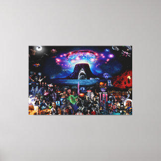 Movie memorabilia montage wall art canvas