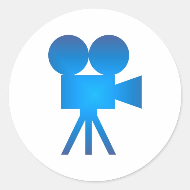 movie movie camera classic round sticker (Front)