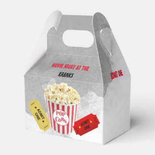 Movie Night Admit One Party Grey Watercolor Favor Box