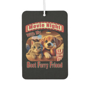 Movie Night - Best Furry Friend - Cute Cat & Dog Air Freshener