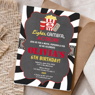 Movie Night Birthday Celebration Invite