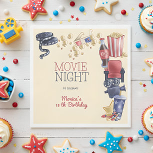 Movie night birthday for kids napkin