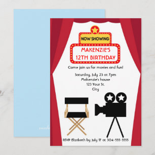 Movie Night Birthday Invitation