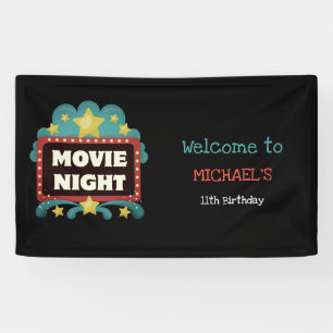 Movie Night Birthday Party Cinema Welcome Banner