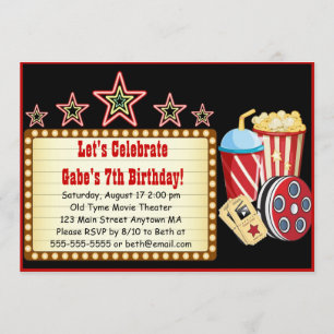 Movie Night Birthday Party Invitation