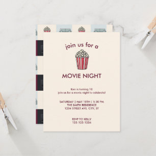 Movie Night Birthday Party Invitation