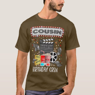 Movie Night Birthday Party Pajama Slumber Popcorn  T-Shirt