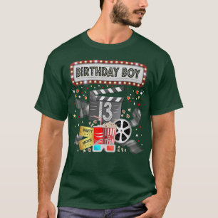 Movie Night Birthday Party Pajama Slumber Popcorn T-Shirt