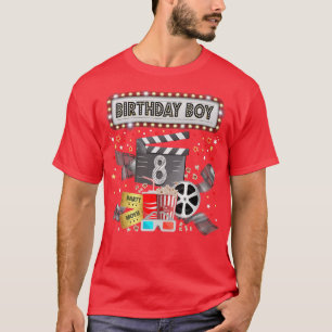 Movie Night Birthday Party Pajama Slumber Popcorn  T-Shirt