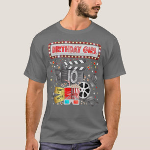 Movie Night Birthday Party Pajama Slumber Popcorn T-Shirt