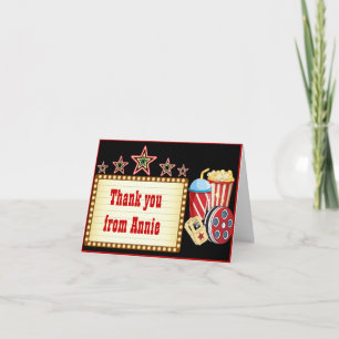 Movie Night Birthday Party Thank You Note Card