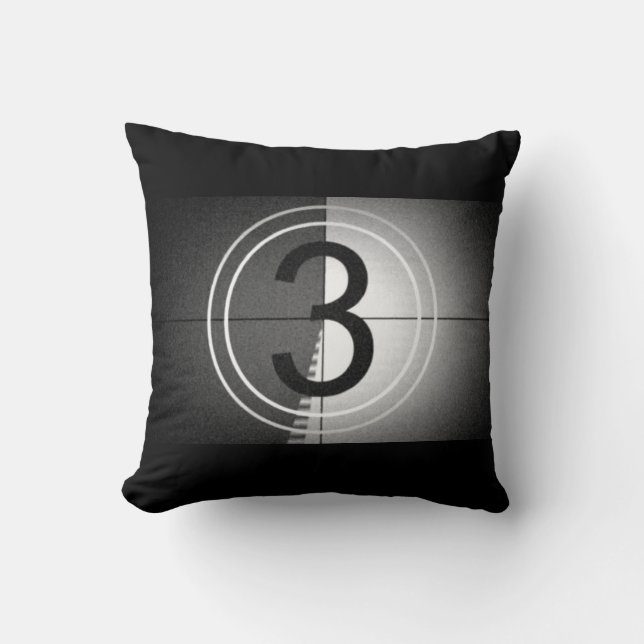 Movie Night  "Countdown roll tape" Throw Pillow (Front)