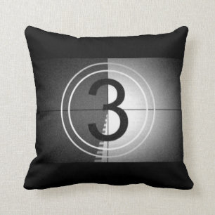 Movie Night  "Countdown roll tape" Throw Pillow