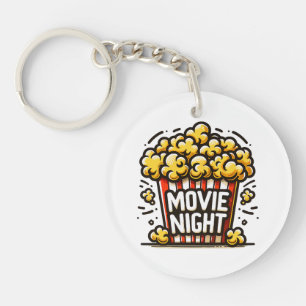 Movie Night Delight Playful Popcorn Keychain