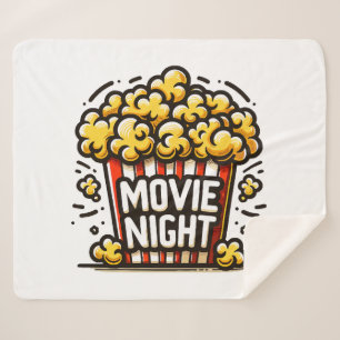 Movie Night Delight Playful Popcorn Sherpa Blanket